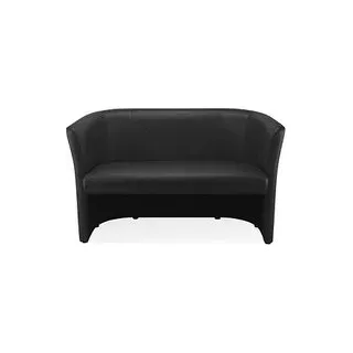 Nowy Styl 2-Sitzer Sofa Club Duo schwarz beige Leder 129,0 x 63,0 x 77,0 cm, 1 St.