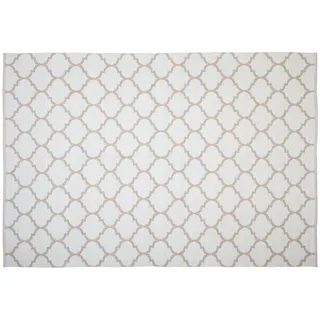 Beliani Teppich Beige 140 x 200 cm Polyester Mit marokkanisches Muster zweiseitig Handgewebt Rechteckig Orientalisches Design - Weiß, Beige