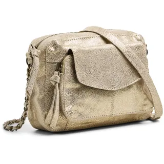 Pieces Damen Pcnaina Leather Cross Over Noos Umh ngetasche, Gold Colour/Aop:snow, Einheitsgröße