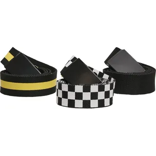 Urban Classics Herren Belts Trio Gürtel, Mehrfarbig (Black/White/Yellow 01181), No Aplica|#682 (Herstellergröße: S/M)