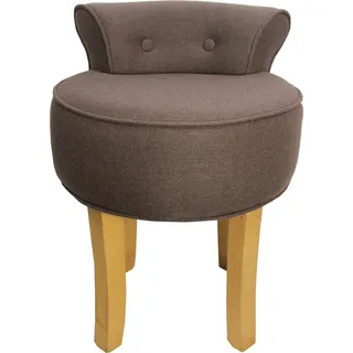 Casa Padrino Designer Hocker Boston Mittelbraun - Barock Schminktisch Stuhl - Braun