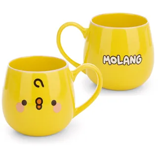 Tasse Piu Piu 400ml 8x9cm mit Banderole - gelb - Hochwertige Porzellan-Tasse, liebevoll gestaltet, niedliches Accessoire für Küche, Büro & Zuhause – süßes Geschenk für Lieblingsmenschen | 62797