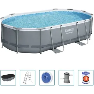 Bestway Power Stahlrahmen-Pool Set 488x305x107 cm - Blau, Bunt