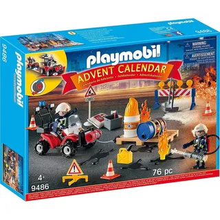 Playmobil Adventskalender Feuerwehreinsatz auf der Baustelle 9486 Bunt