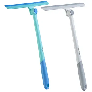 PEARL Abzieher: 2er-Set Fenster- & Duschabzieher 360°-Gelenkkopf, 27,5-cm-Silikonlippe (Wasserabzieher, Duschwischer, Putzen)