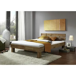 Mid.you Futonbett , Eichefarben , Holz , Eiche , vollmassiv , Höhe ca. 30 cm , 140x200 cm , für Rollrost geeignet, in verschiedenen Größen erhältlich, für Lattenrost geeignet , Schlafzimmer, Betten, Einzel- & Doppelbetten