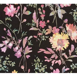 AS Creation Vliestapete Blüten 10,05 x 0,53 m Schwarz-Rosa FSC®