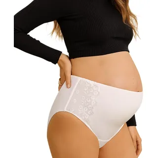 Mysanity® Umstands-Slip mit hoher Taille aus besticktem Tüll Weiß 1 St