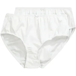 Ulla Popken Damen große Größen Übergrößen Plus Size Midi-Slips, 2er-Pack weiß 62+ 712882209-62+