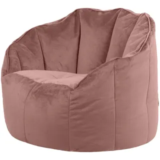 Icon Sitzsack-Sessel „Sirena“, Samt, Plüsch XL Sitzsack Erwachsene mit Füllung für das Wohnzimmer, Groß Indoor Sitzsäcke (Rosa, Sitzsack-Sessel)