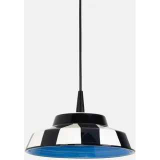 LED-Pendelleuchte Circus, handgefertigte blaue Keramik, Design-Hängelampe Ø 24 cm, höhenverstellbar 300 cm, CRI 90, 8W, warmweiß 2700K, für innen