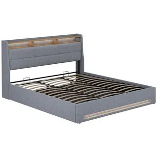 VitaliSpa Christin 180 x 200 cm Grau/Eiche