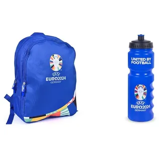 Hy-Pro Euro 2024 Bundle - Large Backpack and 750 ml Plastic Bottle, Officially Licensed By, Euro 2024 Merchandise