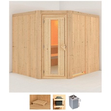 Bild Sauna »Marit«, (Set), 9-kW-Ofen mit integrierter Steuerung beige