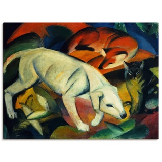 ARTland Wandbild »Drei Tiere (Hund Fuchs und Katze). 1912«, Haustiere, (1 St.), als Leinwandbild, Wandaufkleber in verschied. Größen, rot