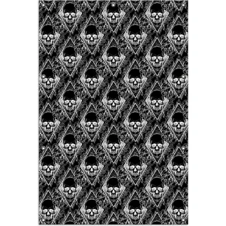 Wallario Outdoor-Poster für Garten oder Balkon, Motiv Totenkopf-Muster, in ca. 100 x 150 cm