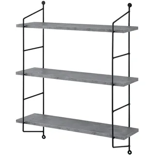 [en.casa] Wandregal 48 x 63,5 x 15 cm Grau