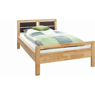 Linea Natura Bett , Braun, Erlefarben , Holz , Erle , vollmassiv , 120x200 cm , Schlafzimmer, Betten, Holzbetten