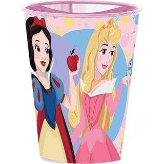 Disney Princess Aurora Ariel Plastikbecher für Mädchen, 260 ml, rosa, mit Ausguss zum einfachen Trinken