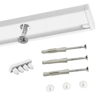deco-raum Gardinenschiene Minimal 1-läufig Ø 0 mm 120 cm Weiß