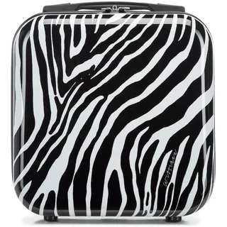 WITTCHEN Kosmetisches Reiseetui Young-Kollektion ABS mit Polycarbonat Beschichtung und Teleskopgriff Kosmetikkofer Kosmetiktasche Damen 14,5L Weiß-schwarz