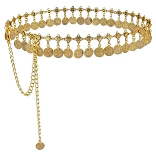 KIRZAX Goldener Gürtel,Verstellbare Taillenkette aus Metall für Damen, Mode Taillengürtel,Western-Cowgirl-Kleidergürtel, Gürtel Gold Passend für Kleider,Jeans,Pullover,Stilsicher