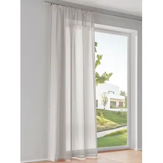 Gardine HEINE HOME Gr. 4, hellgrau, B:140cm H:245cm, Polyester, Gardinen, Gardine