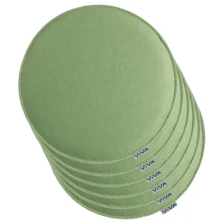 Brandsseller Sitzkissen Filz Rund 6er Set – Ø 35 cm in Hellgrün – Stuhlkissen aus Filz für Innen & Außen – robuste Sitzauflagen für Stühle, Esszimmer, Garten & Balkon