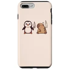 Hülle für iPhone 7 Plus/8 Plus Pinguin und Capybara mit Messer