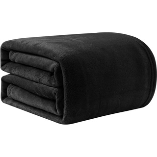 Good Nite Kuscheldecke Flauschig Decke Tagesdecken Sofadecke XXL Wohndecke Fleecedecke 200x230cm Schwarz Soft Warme Decken Fluffy Blanket