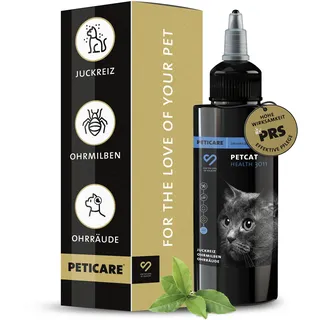 Peticare Anti-Parasiten Mittel für Katzen-Ohren, gegen Ohrmilben Pilze Lotion 100 ml