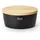 Brottopf mit Holzdeckel oval 27 cm matt schwarz