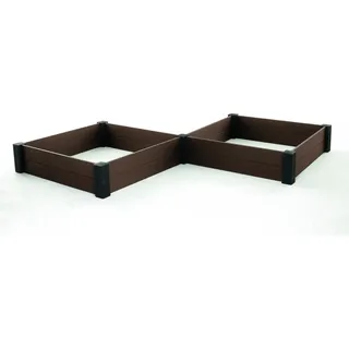 Hochbeet KETER Vista Modular double 2x 121,5 x 121,5 x 27 cm Kunststoff braun - Braun