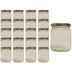 6 x Marmeladengläser 275ml Gläschen mit Schraub-Deckel Silber - Einmachgläser - Sturzgläser - Honiggläser - Probiergläser für Gastgeschenke & Hochzeit Made in Germany (6)