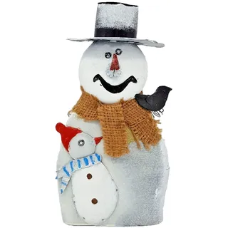 Dekoration Figur Schneemann Weihnachten Blech Advent Schal Vogel Hut 30 cm