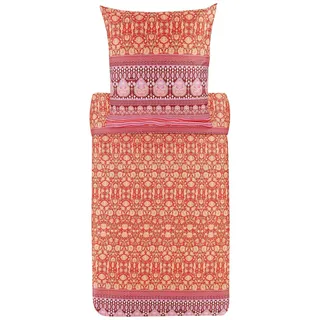 Bassetti MIRA Bettwäsche + 2 Kissenhüllen aus 100% Baumwollsatin in der Farbe Rot R1, Maße: 200x200 + 2 K 80x80 cm - 9325861