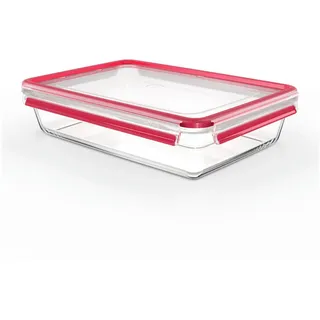 Emsa Frischhaltedose Glas rechteckig rot 22,8 x 8 x 32,8 cm 3 l