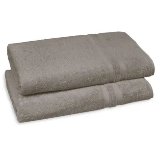 Zollner Saunatuch, 2er-Set, 70x180 cm, 100% Baumwolle, Braun , Fango , Textil , 70x180 cm , Oeko-Tex® Standard 100 , Heimtextilien, Badtextilien, Saunatücher