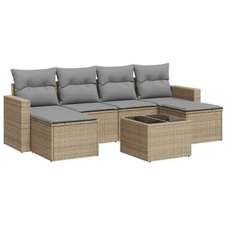 VidaXL 3251666, Hellgrau, Rattan, Gehärtetes Glas, 110 kg, Erwachsene & Kinder, 550 mm, 550 mm - Hellgrau