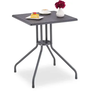 Relaxdays Gartentisch 61 x 61 x 75 cm grau