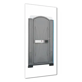 Wallario selbstklebende Duschrückwand 70 x 190 cm mit Motiv Tragbares Klo - Toilette in schickem grau - Wandverkleidung mit Hochglanzlaminat in Glasoptik