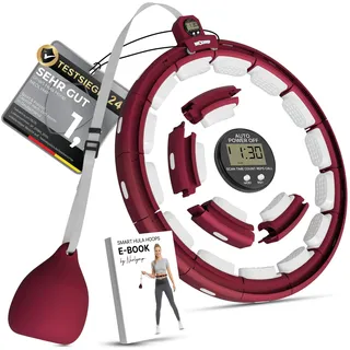 NEOLYMP Smart Hula Hoop Reifen Erwachsene – Hula Hoop leise mit integriertem Tracking für Zeit, Umdrehungen und Kalorien – Fitness Ring verstellbar 29–40 cm klick-System, Home Gym Gymnastikreifen