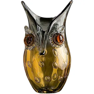 GILDE GLAS art Dekovase »Eule«, goldfarben