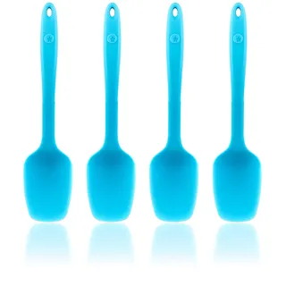 Kochblume Flexlöffel S 4er Set | Premium-Silikon & BPA frei| Hitzebeständig | Spülmaschinenfest (Türkis)