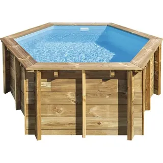 Aufstellpool Holzpool-Set Gre rund Ø 280x107 cm inkl. Sandfilteranlage, Skimmer,