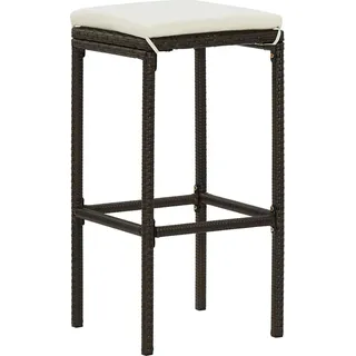 vidaXL Barhocker mit Kissen 4 Stk. Braun Poly Rattan - Braun
