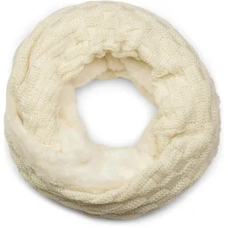 Stylebreaker "Feinstrick Loop mit Flecht Muster und Teddyfleece", 1 Stk., creme, beige),