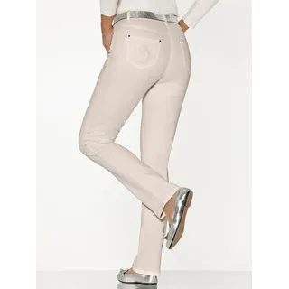 5-Pocket-Jeans CREATION L PREMIUM, Damen, Gr. 23, Kurzgrößen, beige (champagner), 56% Baumwolle, 31% Modal, 10% Polyester, 3% Elasthan, unifarben, lang, Jeans 5-Pocket-Jeans