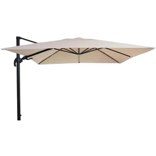 Mendler Gastronomie-Ampelschirm HWC-A96 300 x 400 cm beige ohne Ständer drehbar