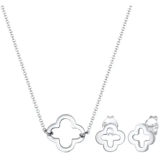 Elli Damen Echtschmuck Schmuckset Kleeblatt 925 Sterling Silber 40 cm Länge